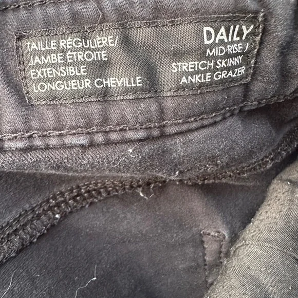 Buffalo David Bitton Daily Mid Rise Stretch Skinny Ankle Grazer Pants Black‎ - Picture 11 of 12